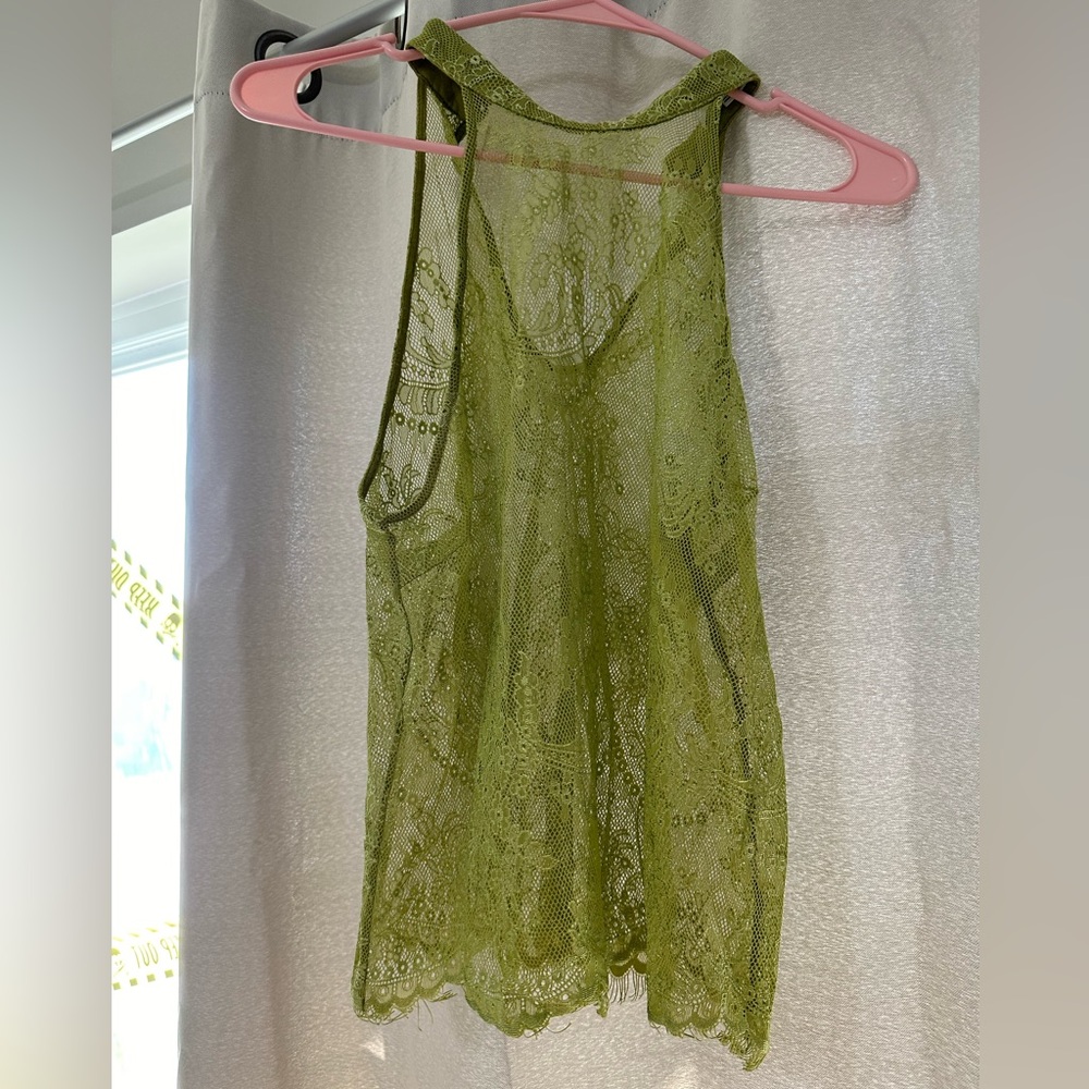 Green lace halter top-Forever 21 (S)